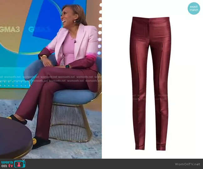 Alexander Mcqueen Dip Dye Wool & Silk Cigarette Trouser worn by Robin Roberts on Good Morning America