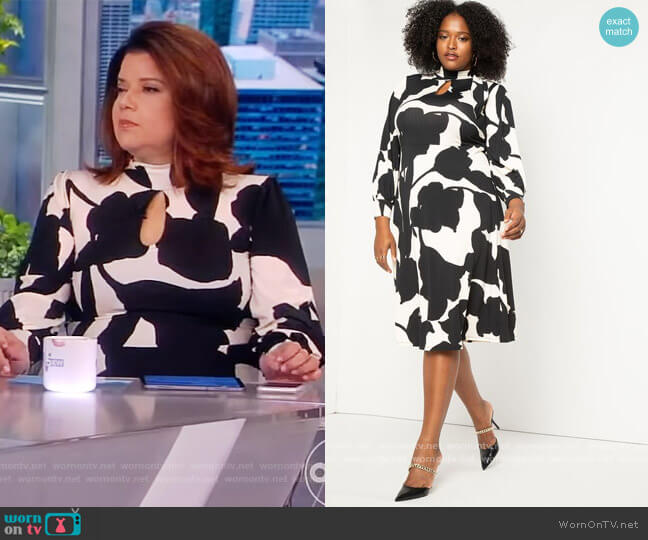 Eloquii A-Line Dress With Puff Sleeves worn by Ana Navarro on The View