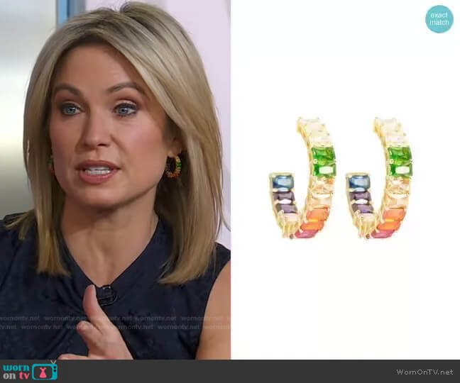 Ragen Emerald Rainbow Hoops worn by Amy Robach on Good Morning America