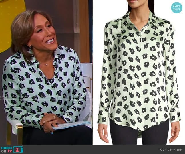 Equipment Essential Floral Blouse worn by Robin Roberts on Good Morning America