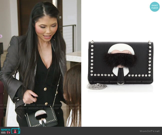 Fendi Karlito Wallet on Chain worn by Jennie Nguyen on The Real Housewives of Salt Lake City