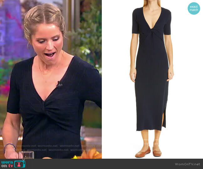 Frame Twist Front Sweater Dress worn by Sara Haines on The View