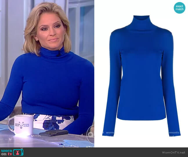 Stella McCartney Funnel-neck Long Sleeve Top worn by Sara Haines on The View