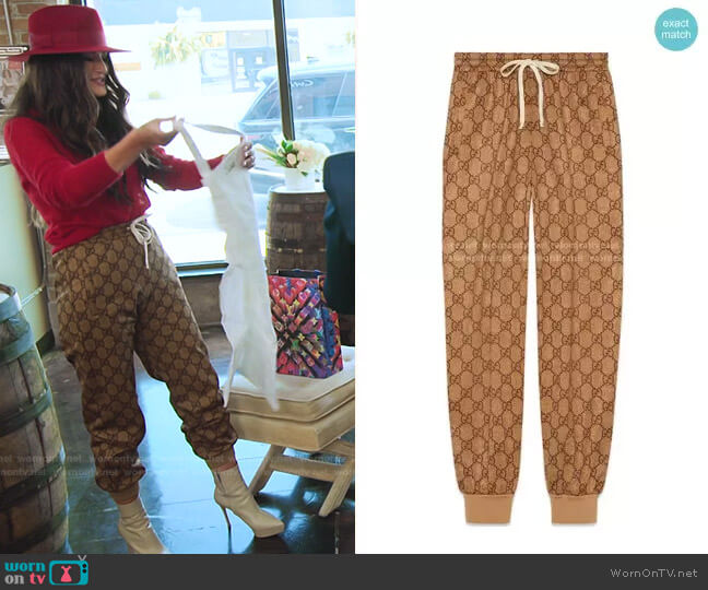 Gucci GG Technical Jersey Jogging Pant worn by Lisa Barlow on The Real Housewives of Salt Lake City