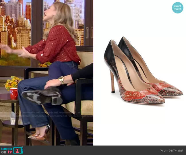 Etro x Gianvito Rossi Gianvito 105 mm Pumps worn by Kelly Ripa on Live with Kelly and Mark