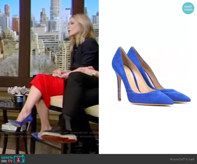 Gianvito Rossi Gianvito Suede Pumps worn by Kelly Ripa on Live with Kelly and Mark