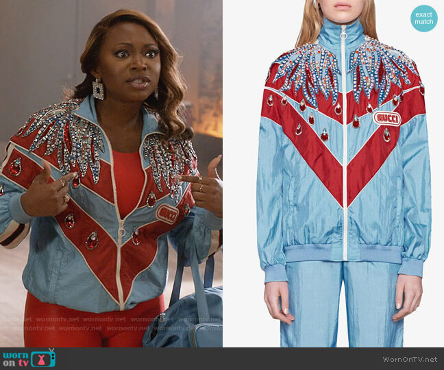 Gucci Embroidered Nylon Jacket worn by Jill (Naturi Naughton) on Queens