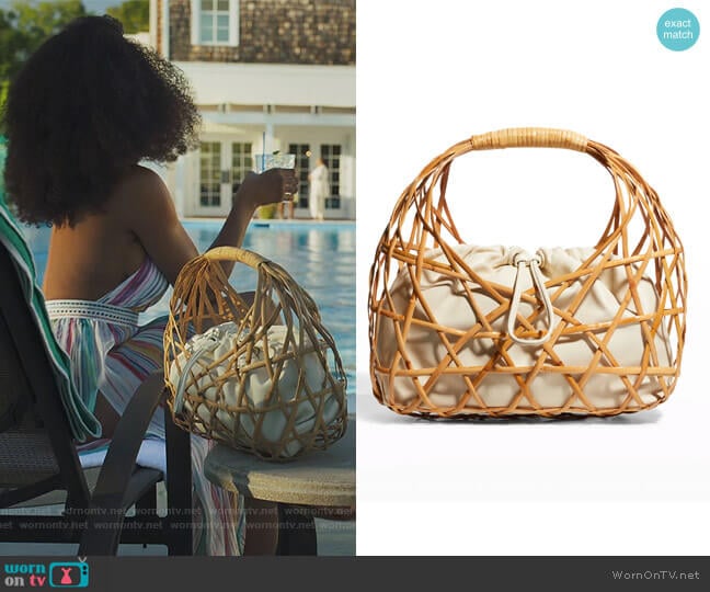 Cult Gaia Aviva Top Handle Handbag worn by Angela Vaughn (Yaya DaCosta) on Our Kind of People