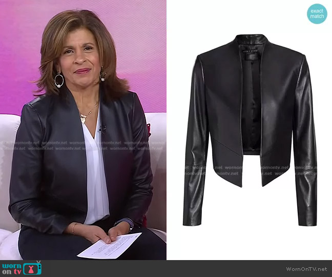 Alice + Olivia Harvey Leather Blazer worn by Hoda Kotb on Today