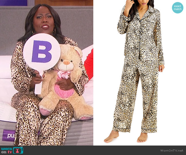 INC International Concepts Satin Notch Collar Pajama Set worn by Sheryl Underwood on The Talk