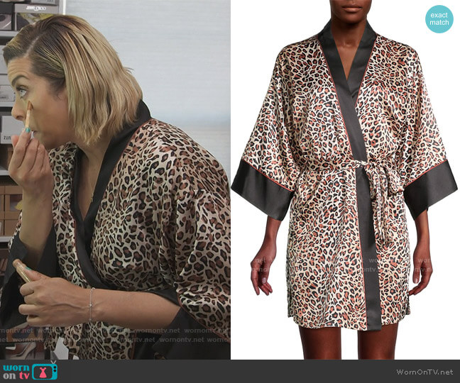 In Bloom Baby It's You Leopard-Print Robe worn by Robyn Dixon on The Real Housewives of Potomac