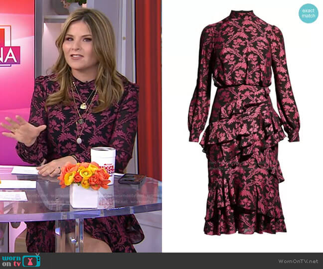 Saloni Isa Ruffled Midi Dress worn by Jenna Bush Hager on Today
