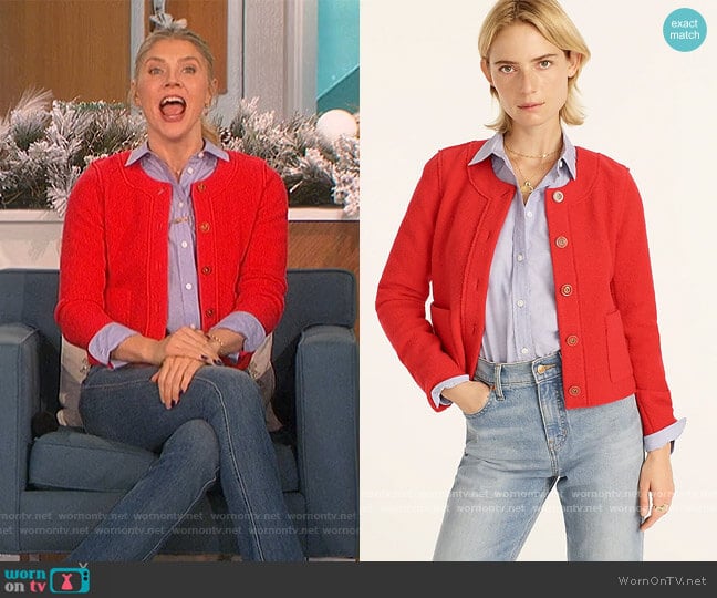 J. Crew Lady Jacket in Italian Boiled Wool worn by Amanda Kloots on The Talk
