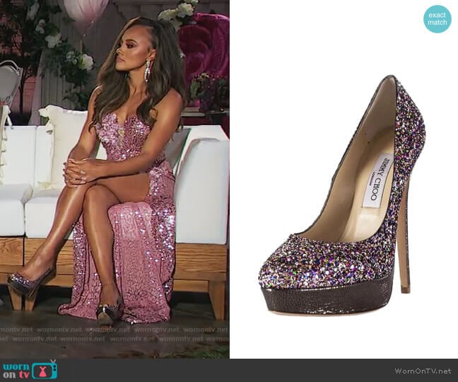 Jimmy Choo Glitter Pumps worn by Ashley Darby on The Real Housewives of Potomac