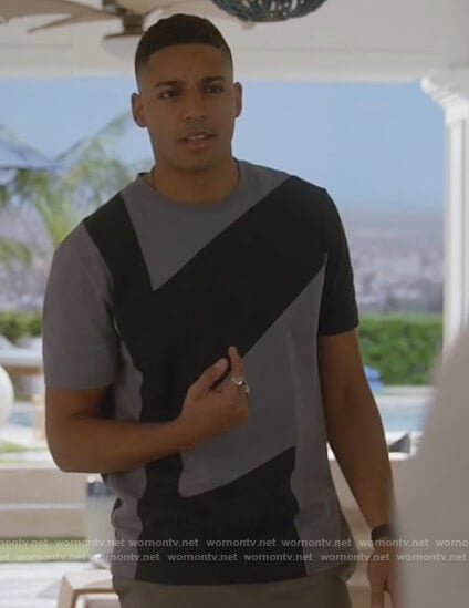 Jordan’s gray colorblock tee on All American