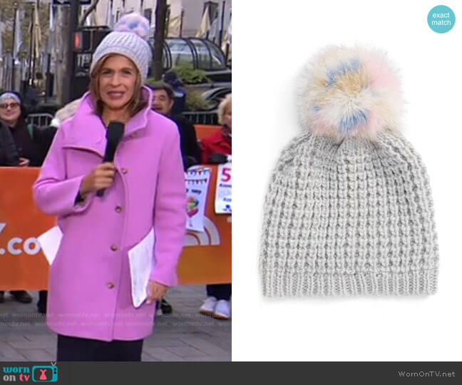 Kyi Kyi Genuine Fox Pompom Hat worn by Hoda Kotb on Today