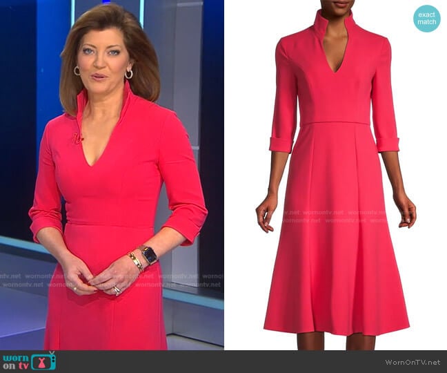 Black Halo Kensington Dress worn by Norah O'Donnell on CBS Evening News