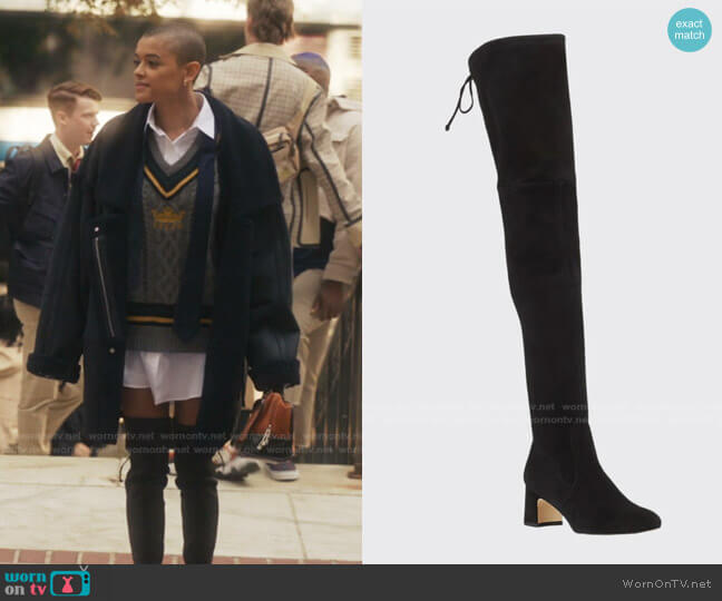 Stuart Weitzman Kirstie Suede Over-The-Knee Boots worn by Julien Calloway (Jordan Alexander) on Gossip Girl