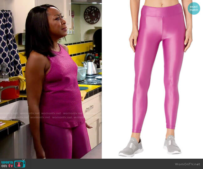 Koral Lustrous High-Rise Leggings in Rose Orchid worn by Tina Butler (Tichina Arnold) on The Neighborhood