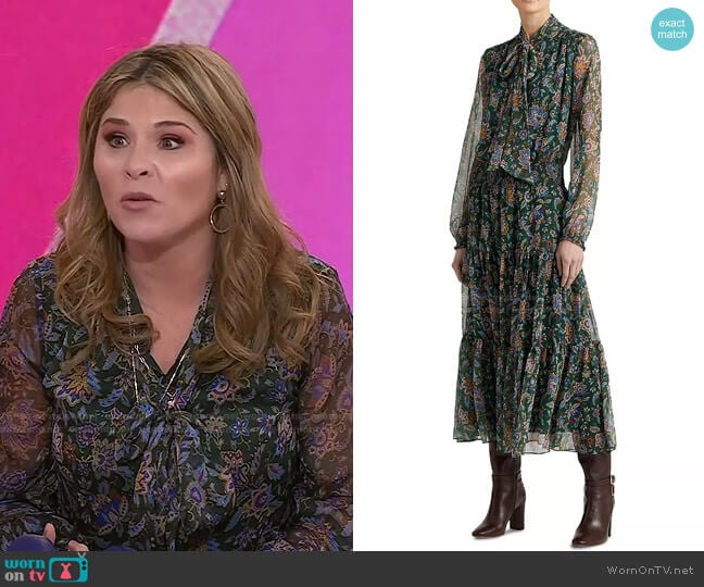 Lauren Ralph Lauren Ascot Print Georgette Dress worn by Jenna Bush Hager on Today