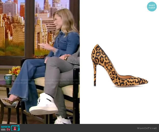 Gianvito Rossi Leopard-Print Pumps worn by Kelly Ripa on Live with Kelly and Mark