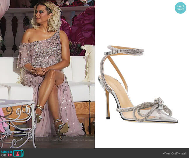 Mac and Mach Double Bow PVC Leather Pumps worn by Robyn Dixon on The Real Housewives of Potomac