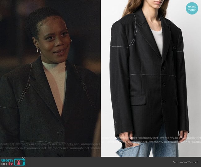 Maison Margiela Exposed Stitch Blazer worn by Condola (Christina Elmore) on Insecure
