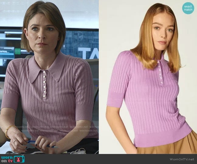 LK Bennett Marina Polo Shirt worn by Taylor Rentzel (MacKenzie Meehan) on Bull