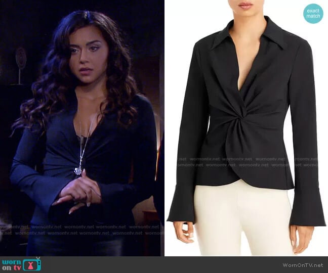 Cinq a Sept Mckenna Top worn by Ciara Brady (Victoria Konefal) on Days of our Lives
