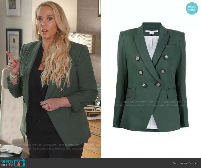 Veronica Beard Miller Double Breasted Blazer worn by Jessie Spano (Elizabeth Berkley Lauren) on Saved By The Bell