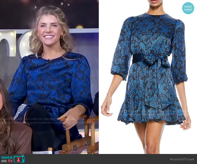 Alice + Olivia Mina Puff-Sleeve Dress
