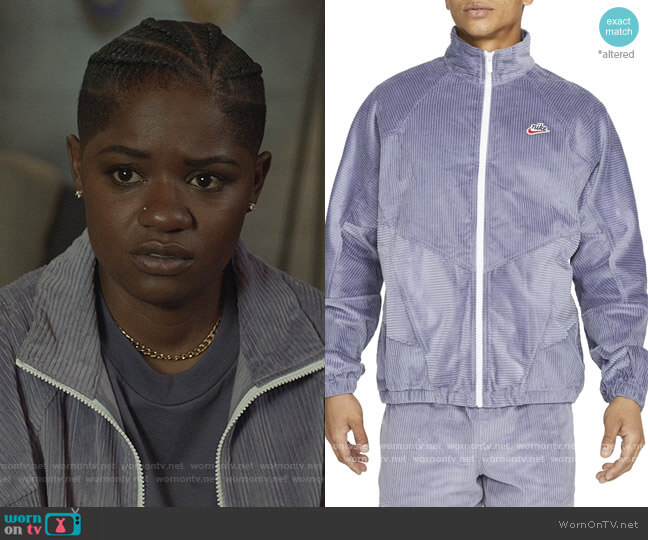 Nike Heritage Windrunner Corduroy Jacket worn by Tamia Cooper (Bre Z) on All American