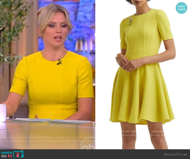 Oscar de la Renta Wool Blend Knit Minidress worn by Sara Haines on The View