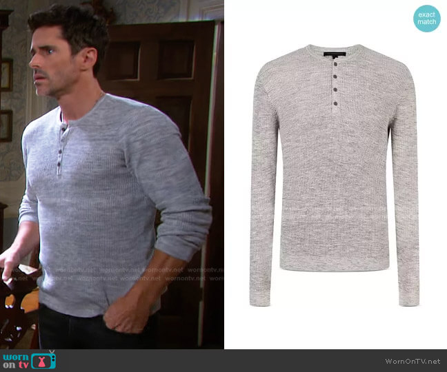 John Varvatos Star USA Otis Waffle Henley Tee