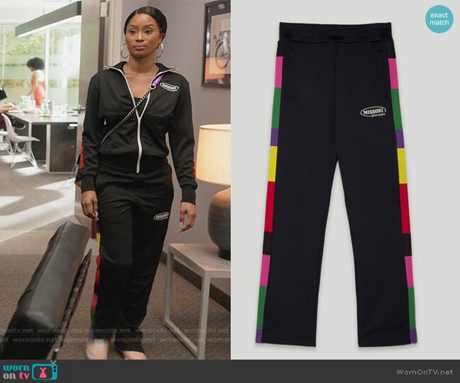 Palm Angels Missoni Track Pants worn by Lauren Rice (Pepi Sonuga) on Queens