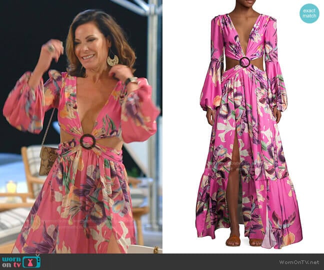 PatBo Cut Out Long Sleeve Maxi Dress worn by Luann de Lesseps on The Real Housewives Ultimate Girls Trip