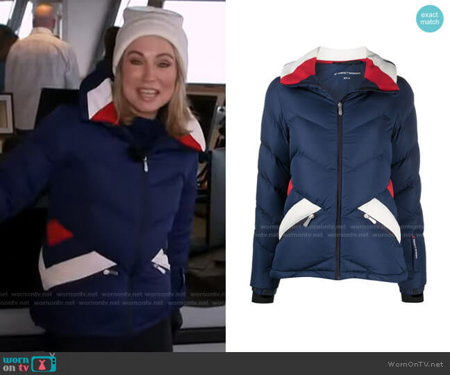 Perfect Moment Padded Chevron Jacket worn by Amy Robach on Good Morning America