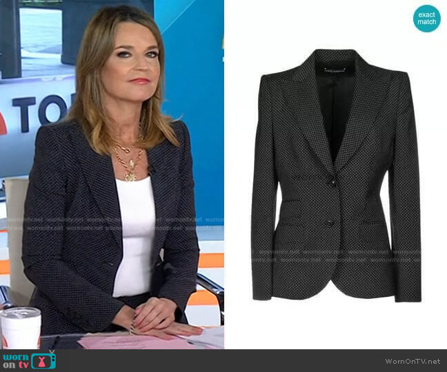 Dolce & Gabbana Polka Dot Blazer worn by Savannah Guthrie on Today