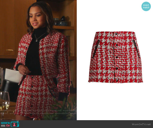 Rag & Bone Cruella Tweed Mini Skirt worn by May Grant (Corinne Massiah) on 9-1-1