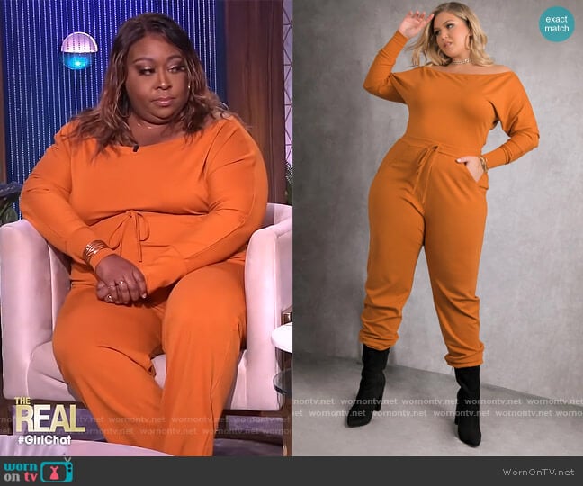 Rebdolls Want you Back Jogger Jumpsuit worn by Loni Love on The Real