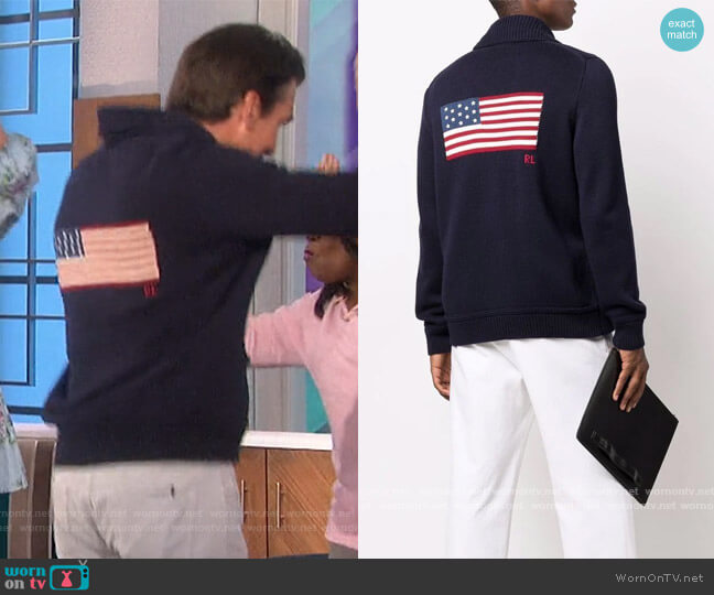 Ralph Lauren Button-up Knitted Cardigan worn by Jerry O'Connell on The Talk