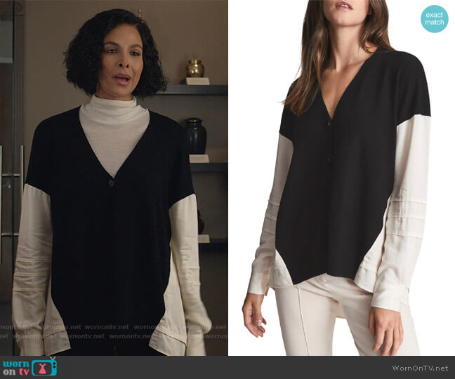 Reiss Addison Mix Media Cardigan