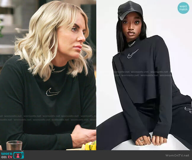 Nike Rhinestone Applique Cropped Mock Neck Top worn by Whitney Rose on The Real Housewives of Salt Lake City