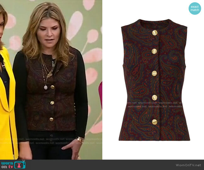 Rosetta Getty Paisley Vest worn by Jenna Bush Hager on Today