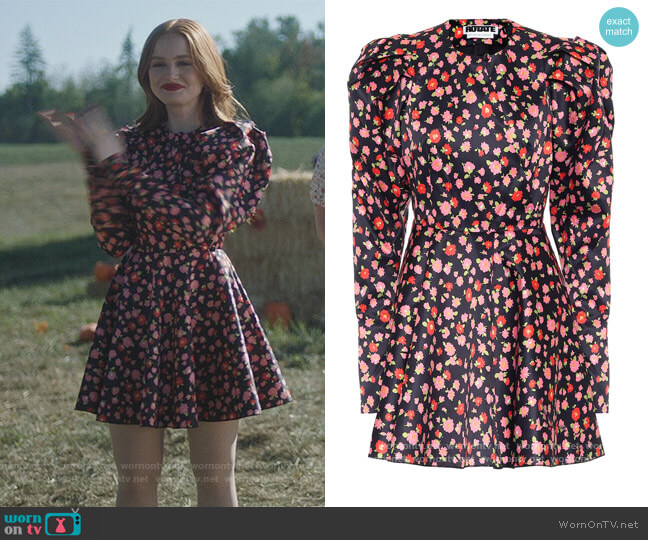 Rotate Birger Christensen Pauline stretch-satin minidress worn by Cheryl Blossom (Madelaine Petsch) on Riverdale