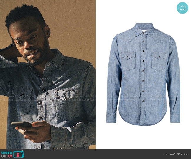Saint Laurent Chambray Button-Up Shirt worn by Marcus Watkins (William Jackson Harper) on Love Life