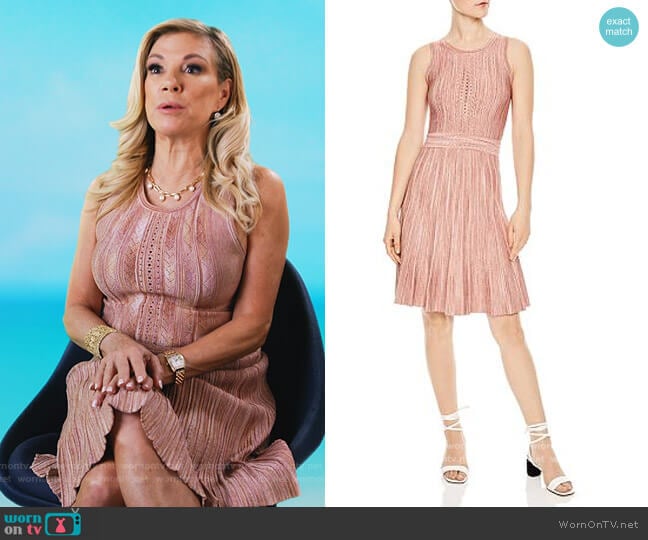 Sandro Salva Metallic-Effect Mini Dress worn by Ramona Singer on The Real Housewives Ultimate Girls Trip