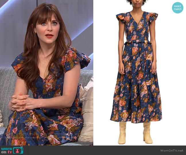 SEA Ines Floral Smock Bodice Dress