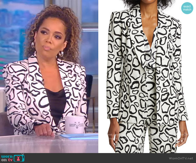 Sergio Hudson Giraffe Print Blazer worn by Sunny Hostin on The View