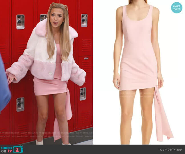 Cinq a Sept Sharon Tie Hem Sleeveless Dress worn by Lexi (Josie Totah) on Saved By The Bell